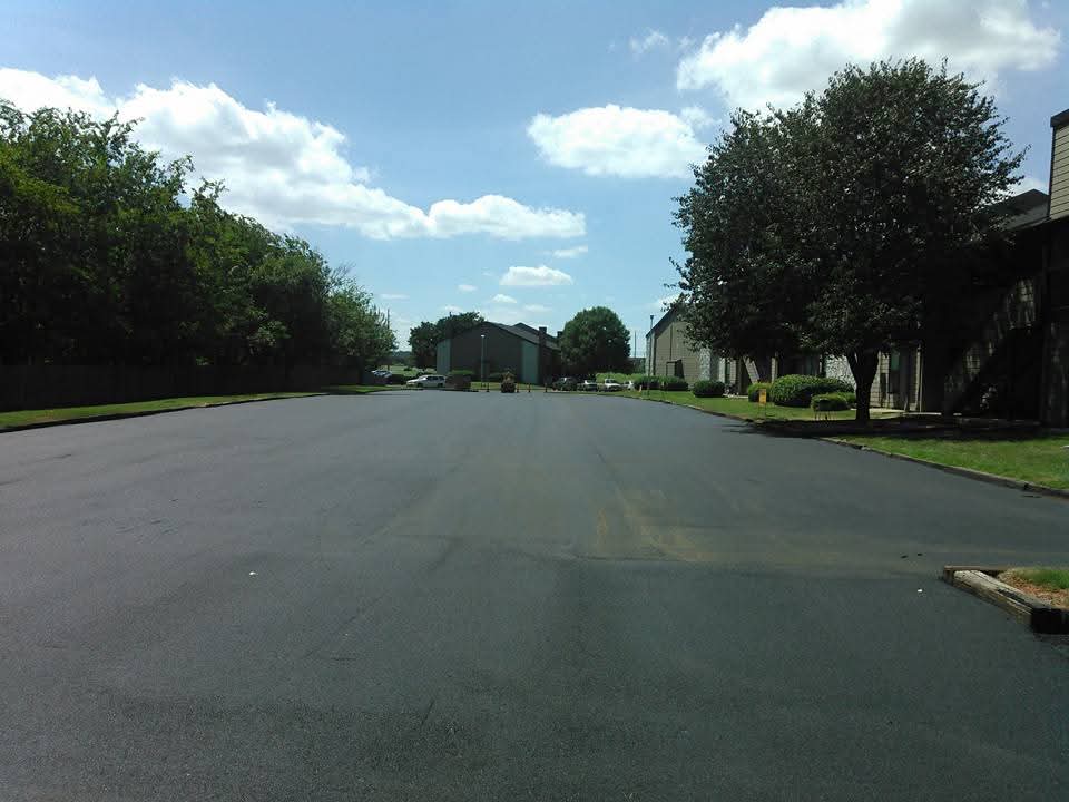 Completed apartment parking lot