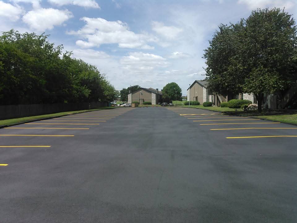 Apartment complex lot with new striping