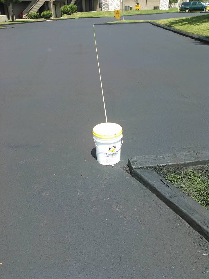 Fresh sealcoat application